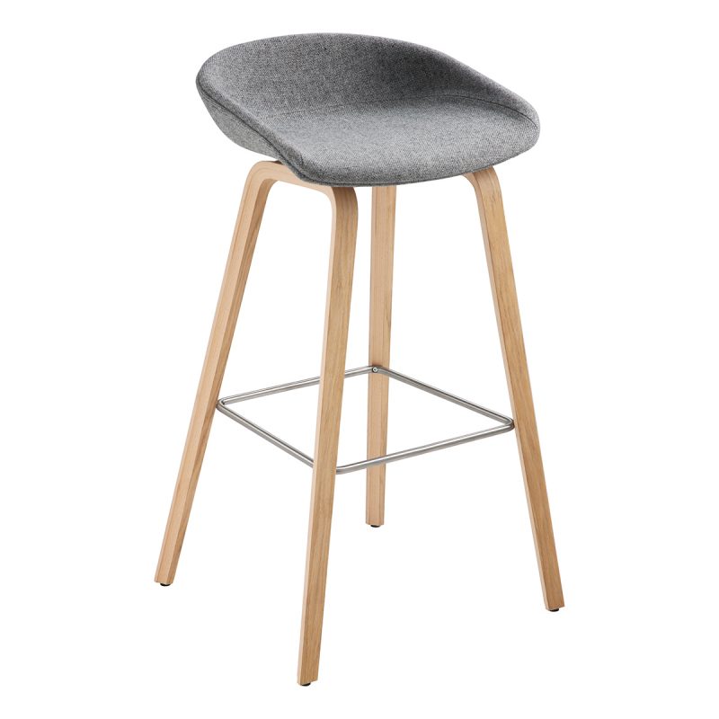 About a Stool 33, vollgepolstert grau