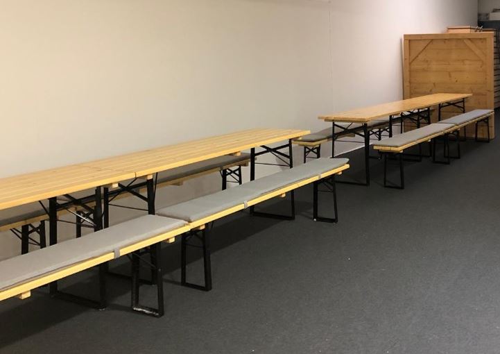 Bierbankpolster grau 200cm