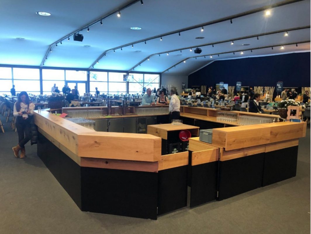 Buffeteckelement 45° schwarz/Wildeiche