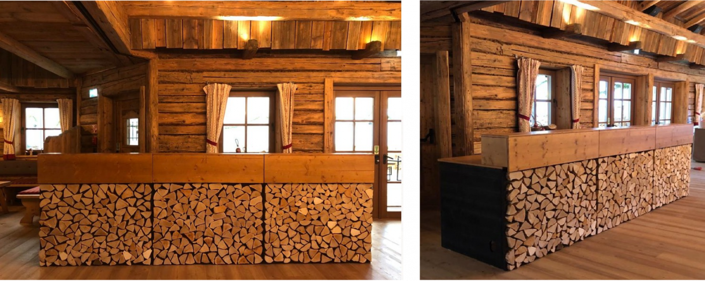 Barelement Alpin 120cm mit Scheitlholzfrontplatte