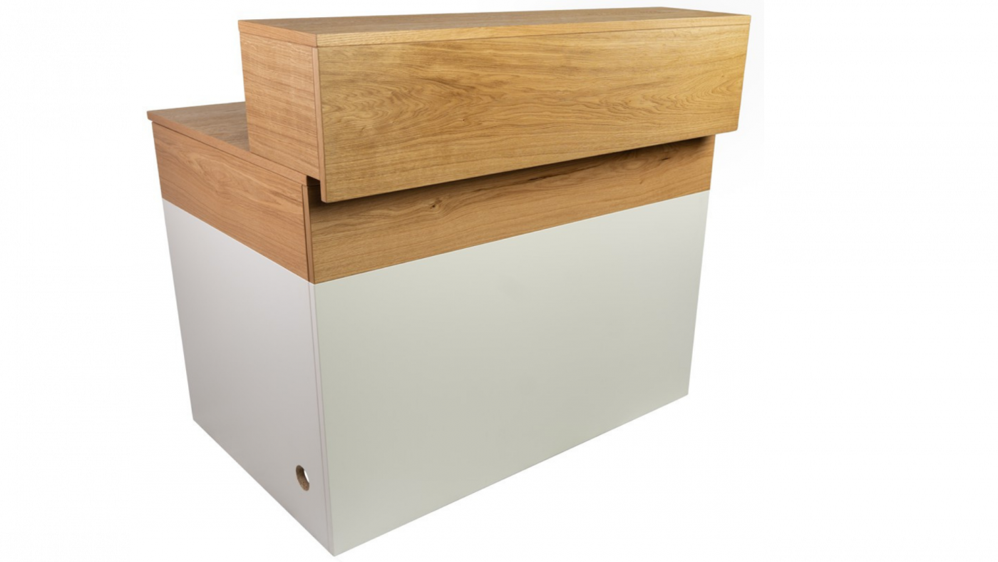 Barelement Alpin 120cm weiß/Wildeiche