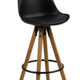 Barhocker Alpin Lederlook schwarz