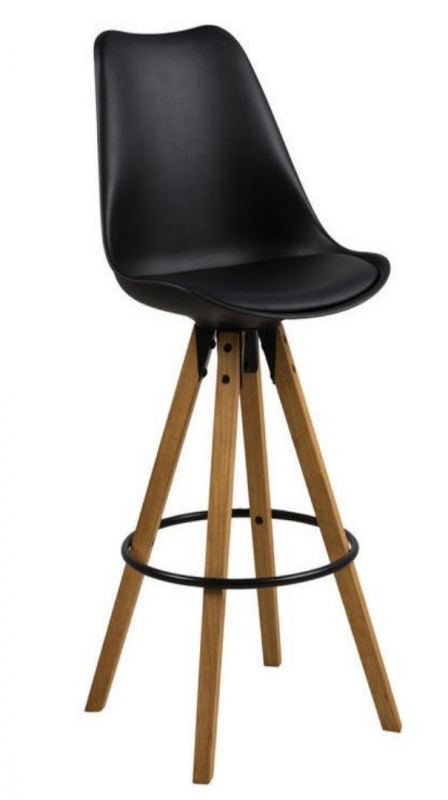 Barhocker Alpin Lederlook schwarz