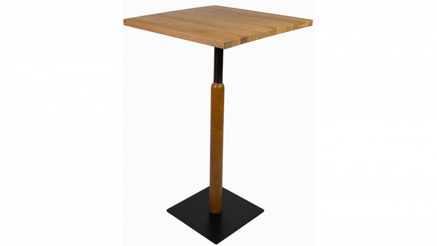 Stehtisch Davos mit Eichenplatte massiv quadratisch 80cm