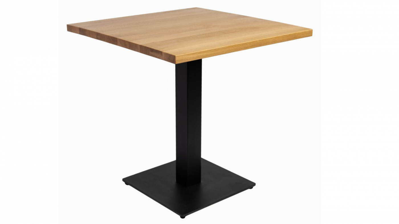 Tisch Linz mit Massivholzplatte Eiche natur 80x80cm