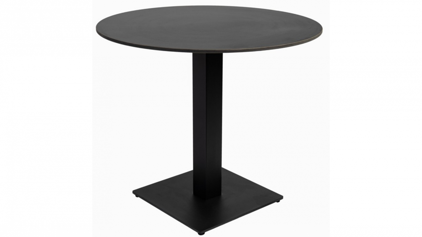 Tisch Linz mit Tischplatte rund 80 schwarz, Outdootauglich