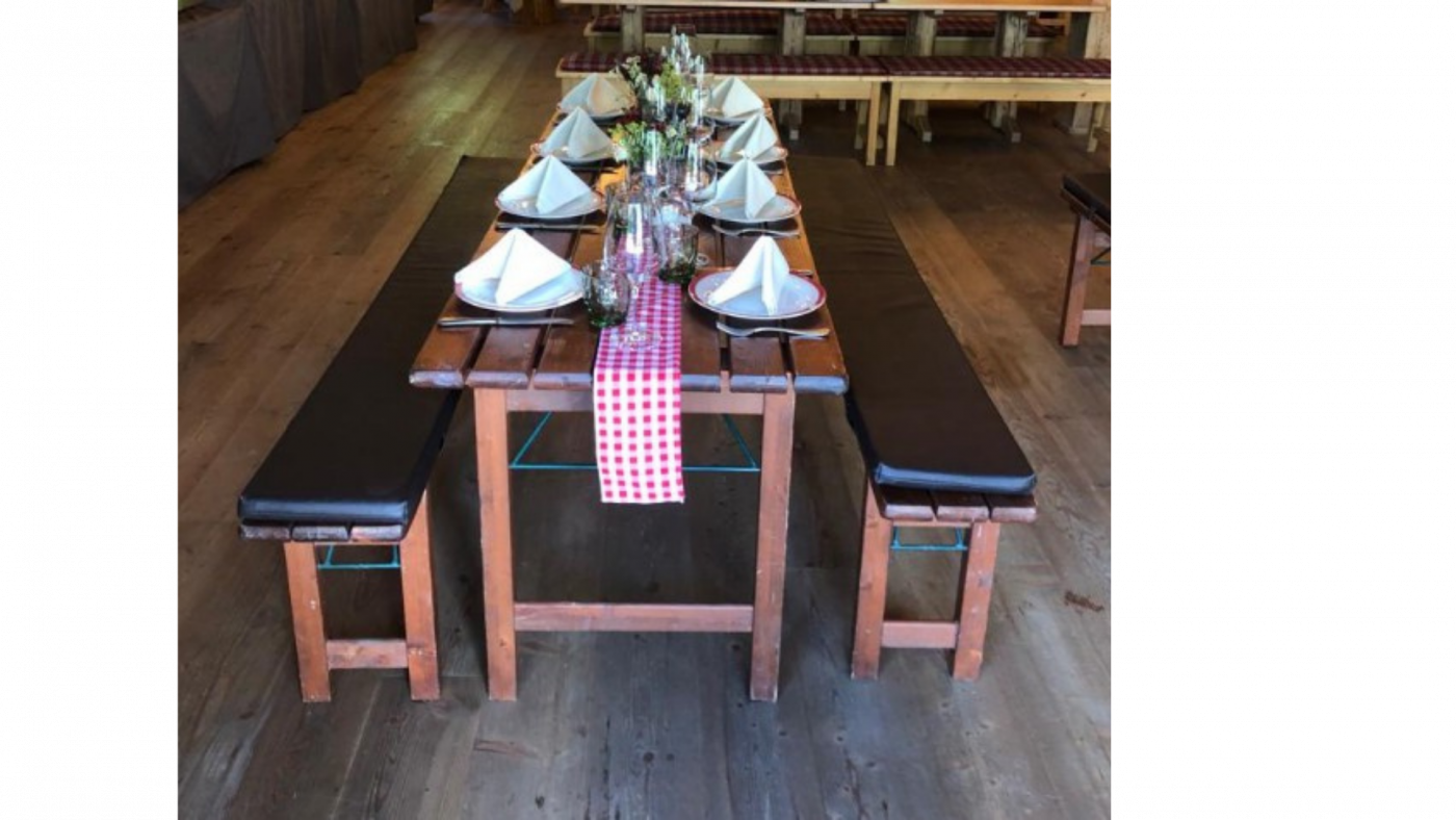 Tischläufer Bauernkaro rot/weiß