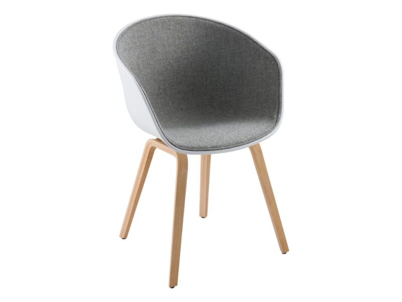 About a Chair 23, weiß, Innenfläche grau gepolstert