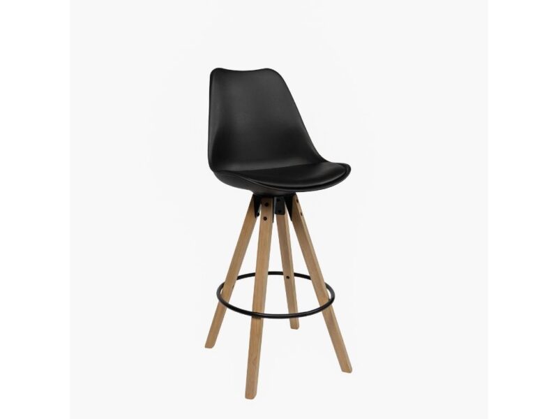 Barhocker Alpin Lederlook schwarz
