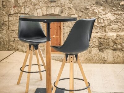 Stehtisch Davos, Durchmesser 80cm, schwarz