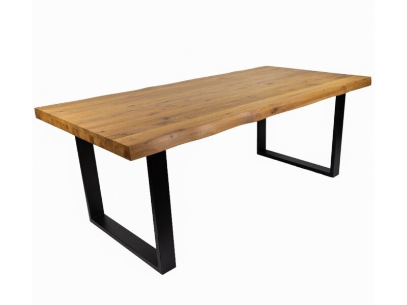 Tisch Alpin mit Baumkante 180cm, Tischfuß U-Form